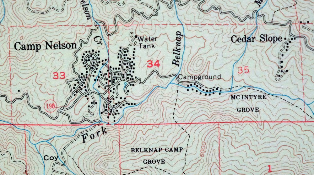 Camp Nelson California USGS 15-Min Topo Map 1977 Vintage - Image 2