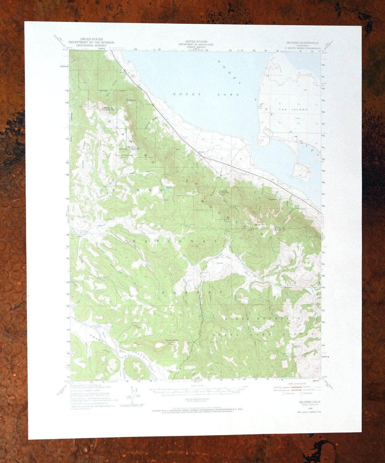 Milford California USGS 15-Min Topographic Map 1966 Vintage