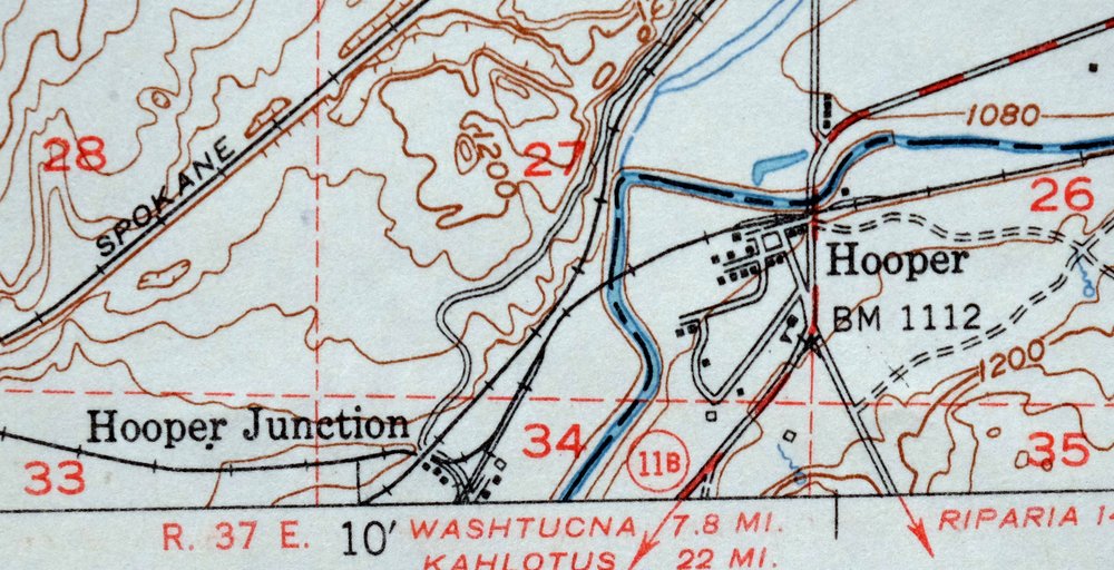 Benge Washington Hooper Palouse River USGS Topo Map 1952 - Image 5