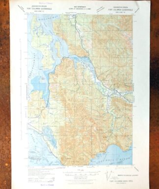 Fort Columbia Washington Ilwaco Chinook USGS Topo Map 1943