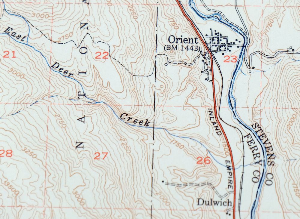 Orient Washington Colville NF Laurier USGS Topo Map 1951 - Image 2