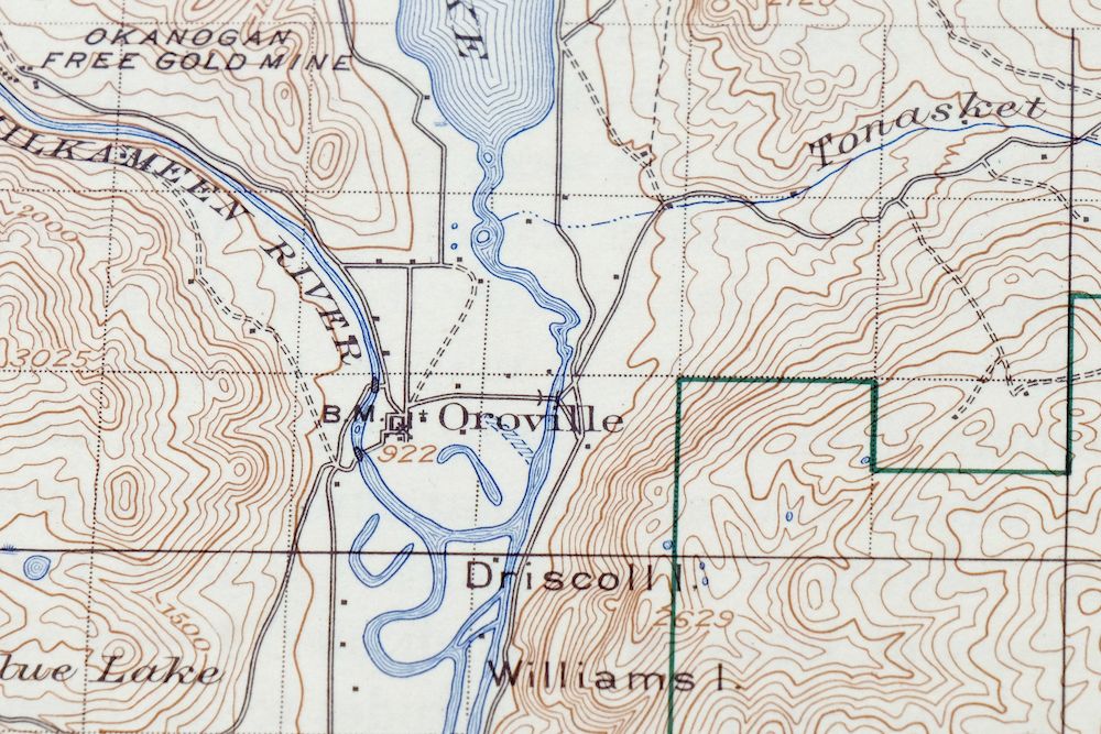 Osoyoos Washington Okanogan NF Oroville USGS Topo Map 1937 - Image 2