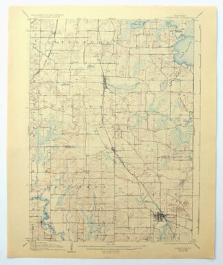 Evansville Wisconsin Madison Fitchburg USGS Topo Map 1925