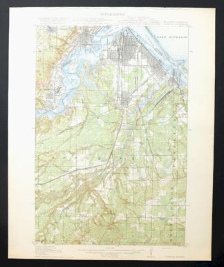 Superior Wisconsin Duluth Proctor USGS Topo Map 1917 Antique