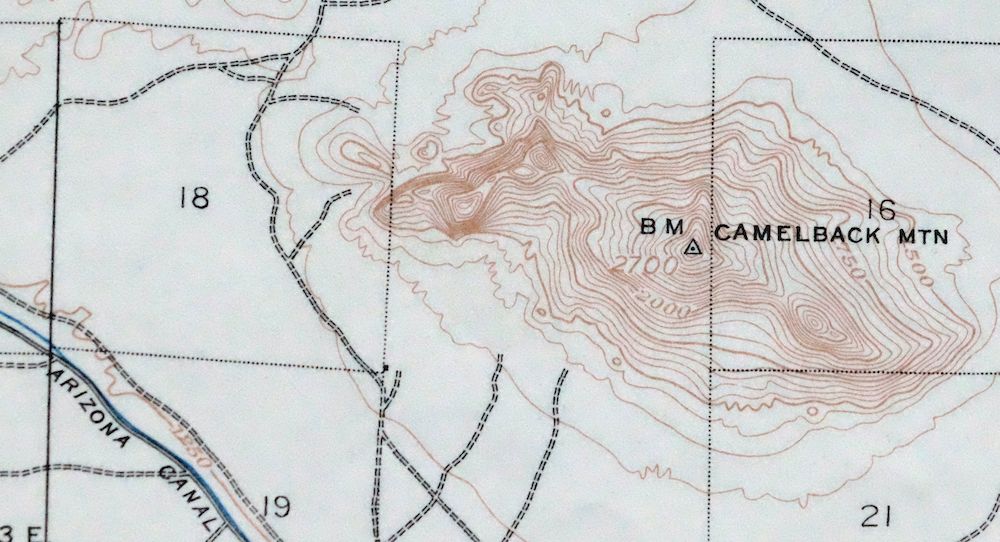 Camelback Arizona Tonto NF Phoenix USGS 15-Min Topo Map 1948 - Image 3