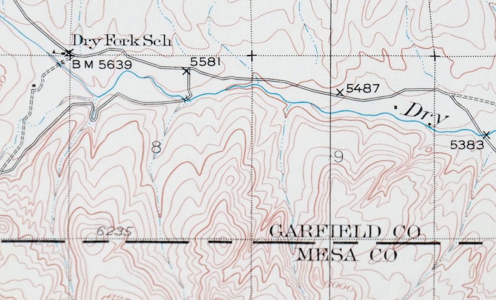 Roan Creek Colorado USGS 15-Min Topographic Map 1950 Vintage - Image 3