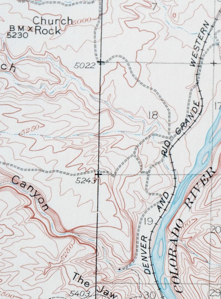 Roan Creek Colorado USGS 15-Min Topographic Map 1950 Vintage - Image 2