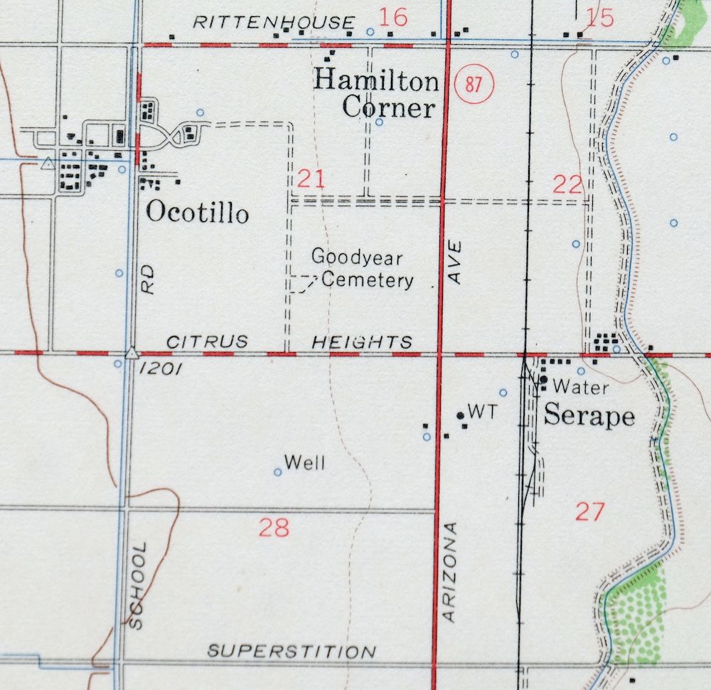 Gila Butte Arizona Chandler Santan USGS Topographic Map 1966 - Image 3