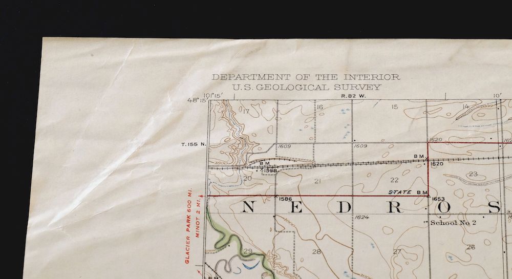 Sawyer North Dakota Surrey Logan USGS Topo Map 1929 Antique - Image 5