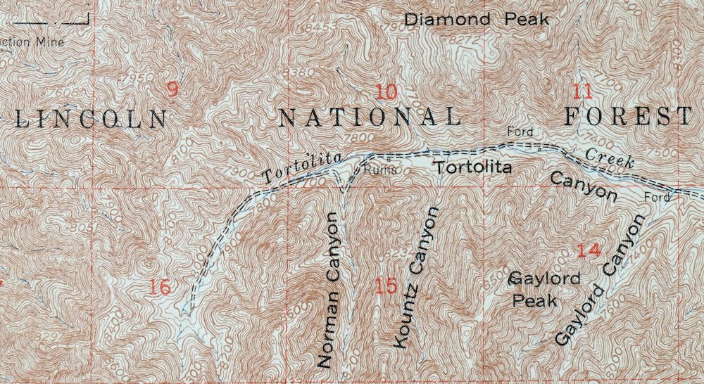 Carrizozo New Mexico Lincoln NF USGS Topo Map 1954 Vintage - Image 2