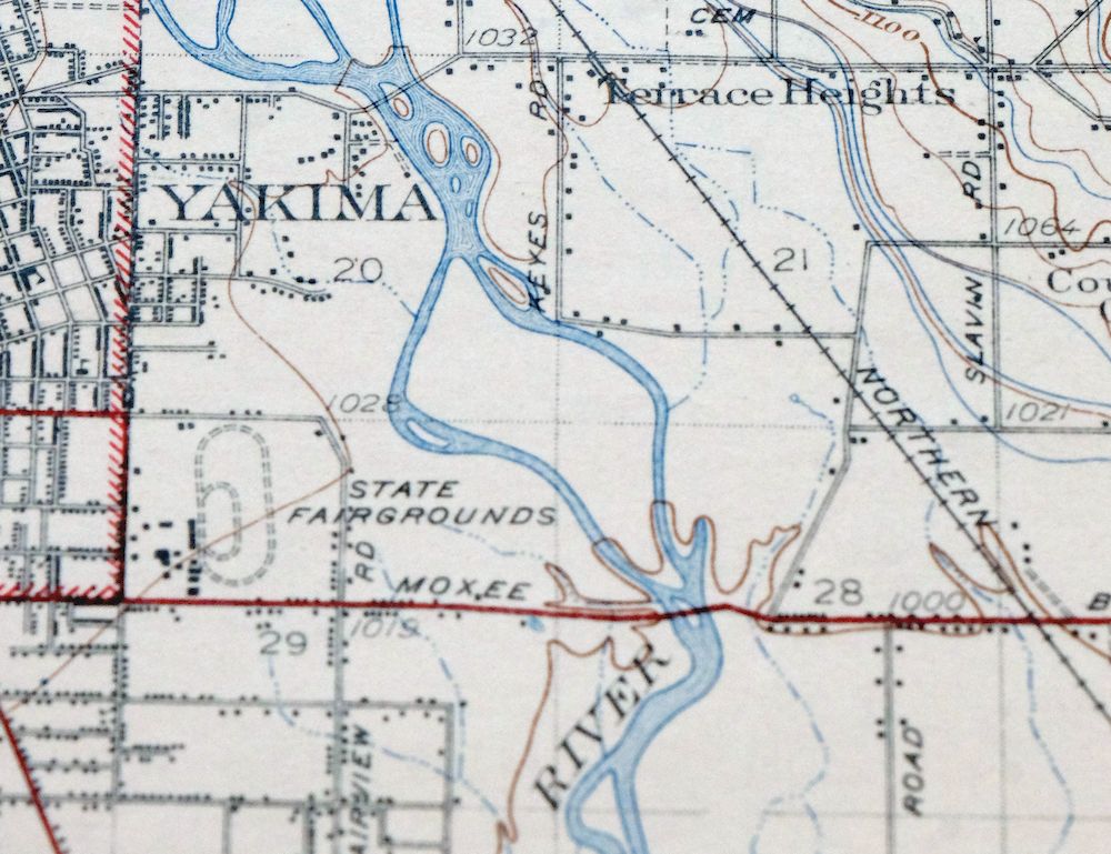 Yakima East Washington Union Gap USGS Topographic Map 1941 - Image 3