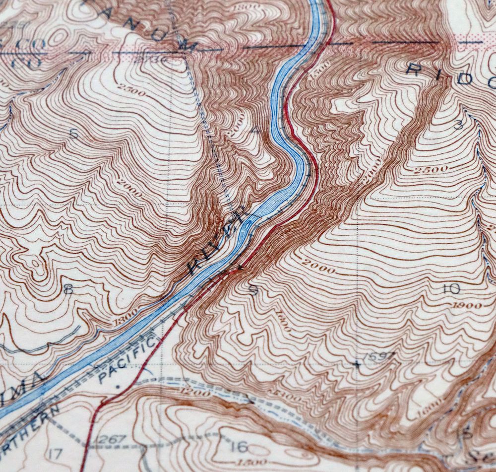 Yakima East Washington Union Gap USGS Topographic Map 1941 - Image 2