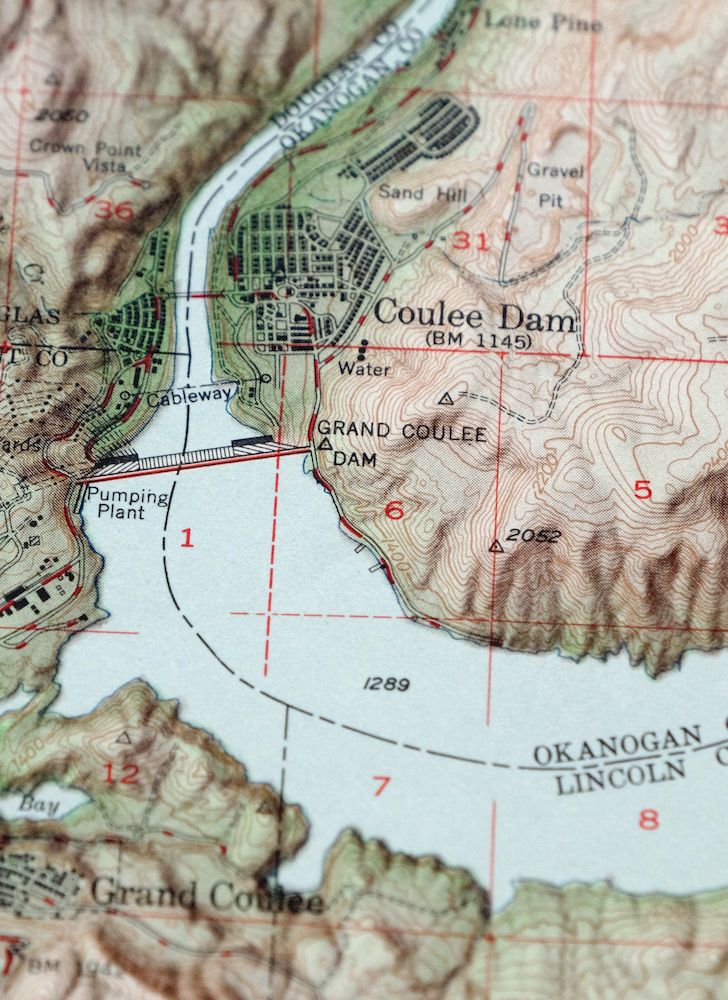 1955 USGS Army COE Topo Map: Grand Coulee Dam, Washington - Image 2