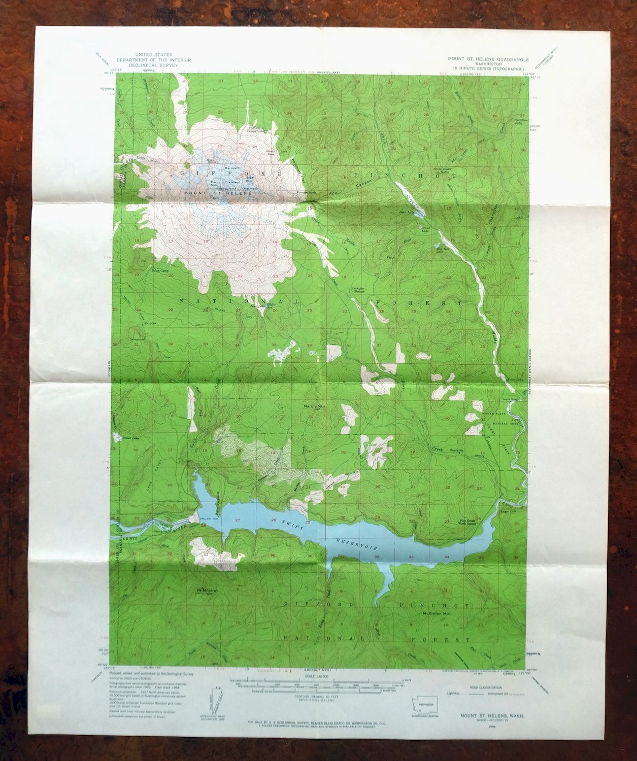 1961 USGS Topo Map: Mount Saint Helens, Washington