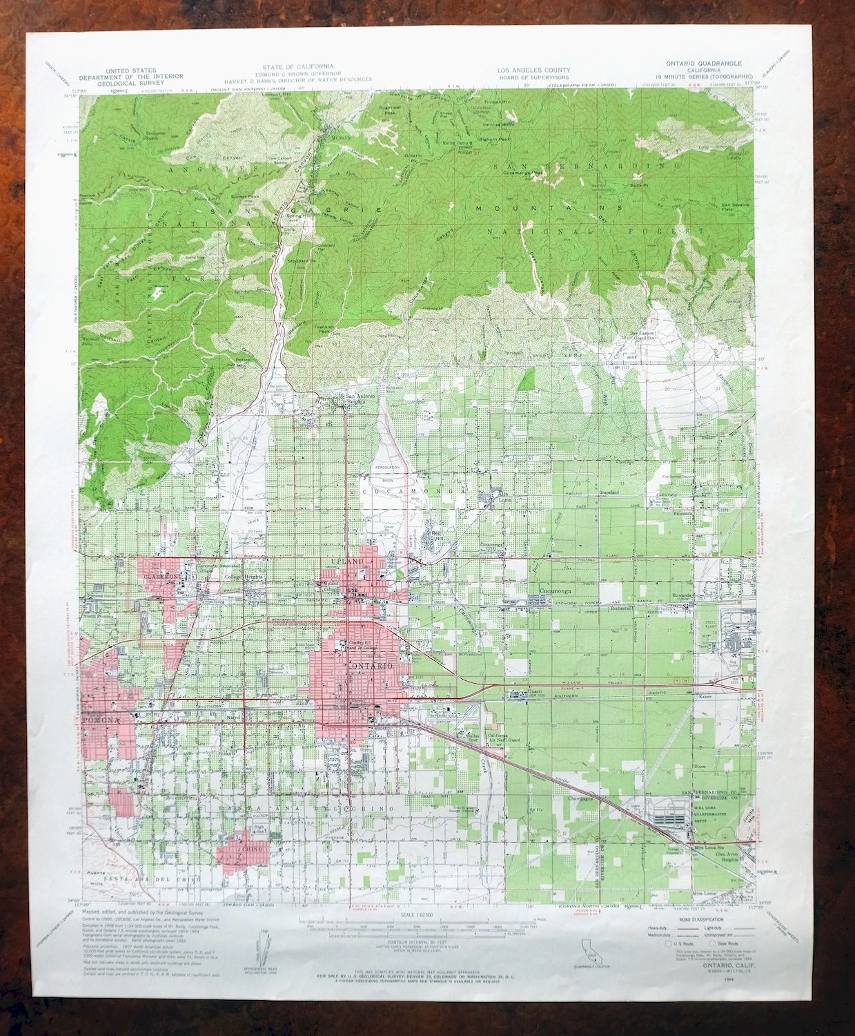 1959 Ontario California USGS Topo Map: Chino
