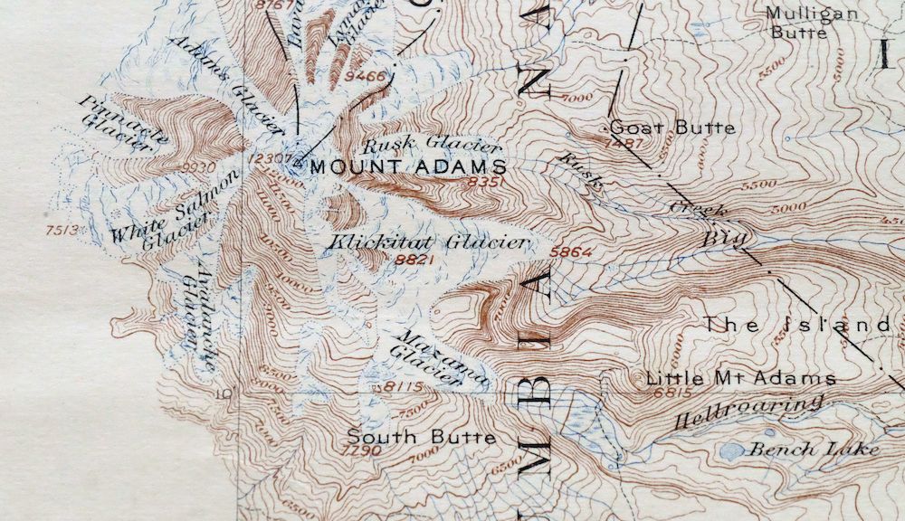 1923 USGS Topo Map: Mount Adams, Washington - Image 3