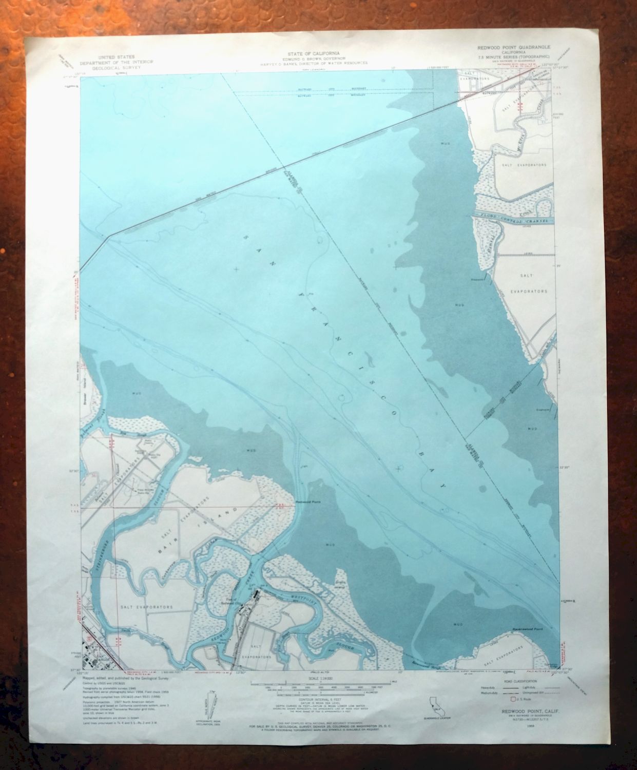 1960 Redwood Point California USGS Topo Map