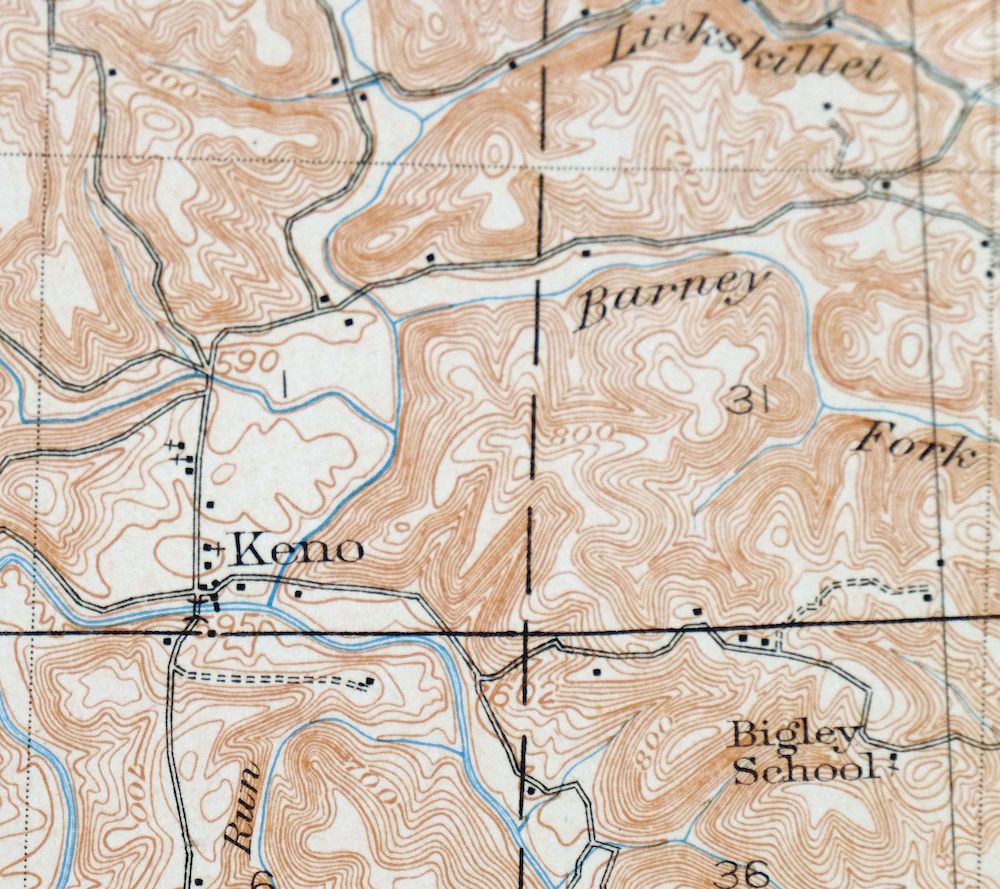 Keno Ohio Pomeroy Syracuse USGS Topographic Map 1907 Antique - Image 5