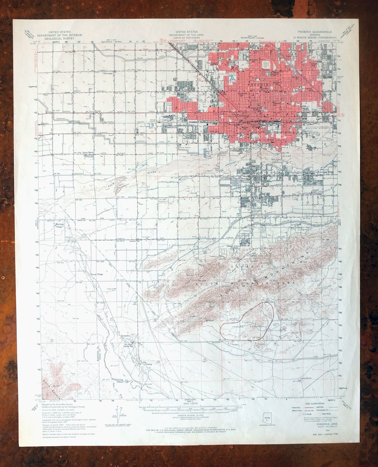 1968 Phoenix Arizona USGS Topo Map: Tolleson