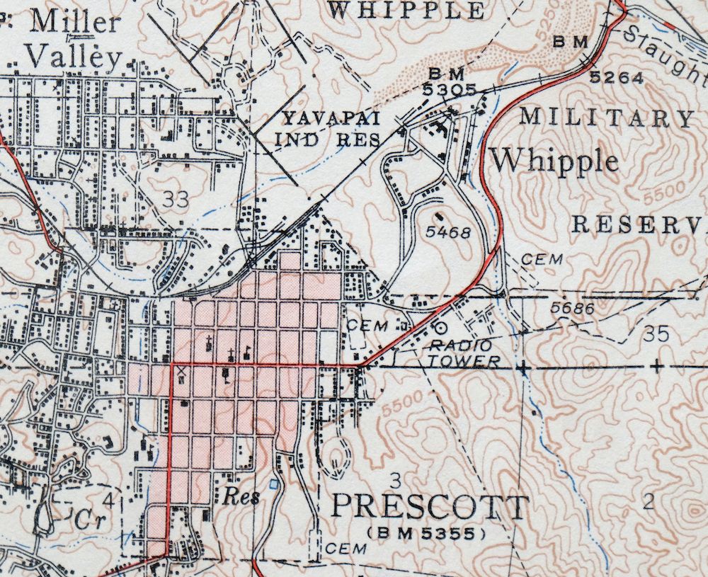 Prescott Arizona Chino Valley Williamson USGS Topo Map 1948 - Image 5