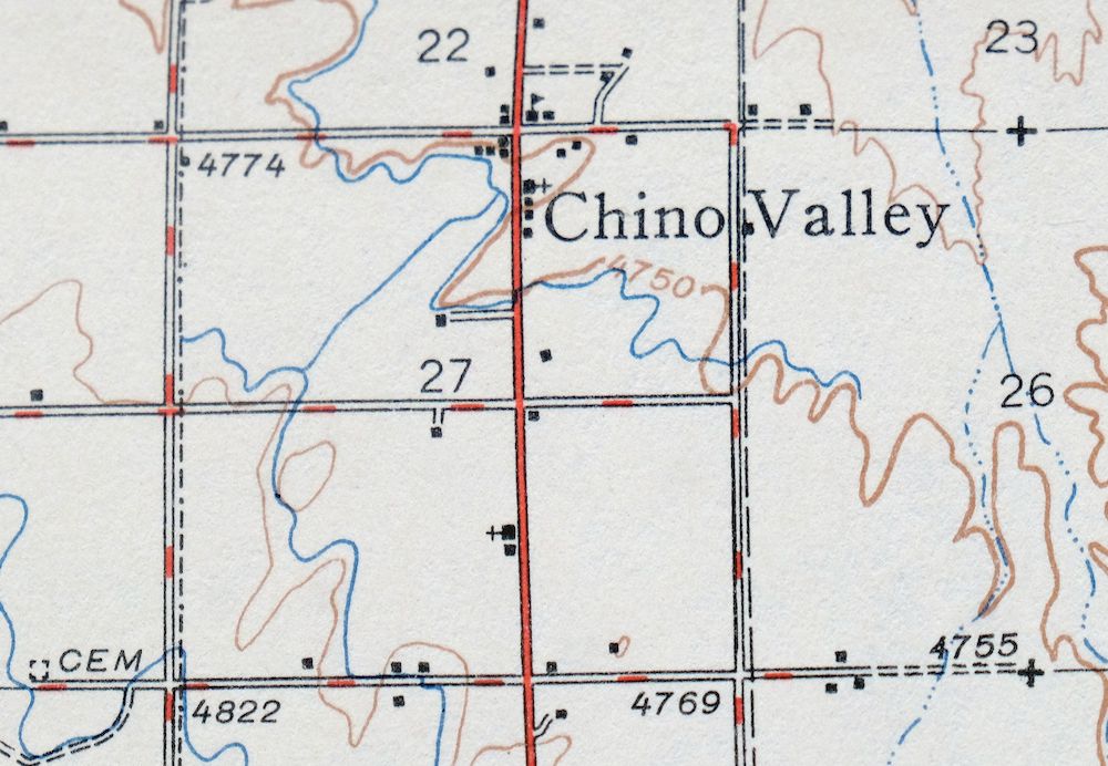 Prescott Arizona Chino Valley Williamson USGS Topo Map 1948 - Image 3