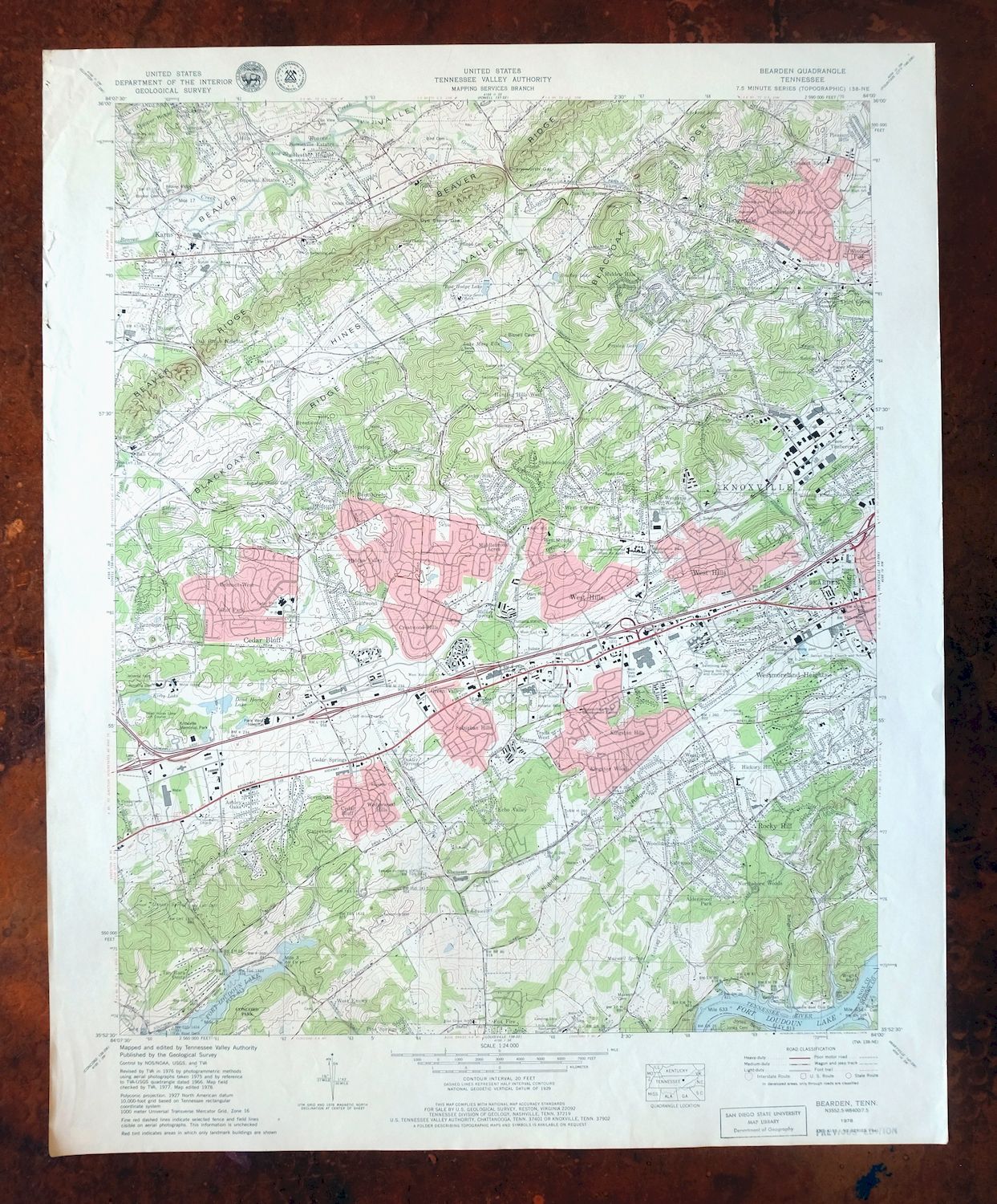 1979 USGS Topo Map: Bearden, Cedar Bluff, Tennessee