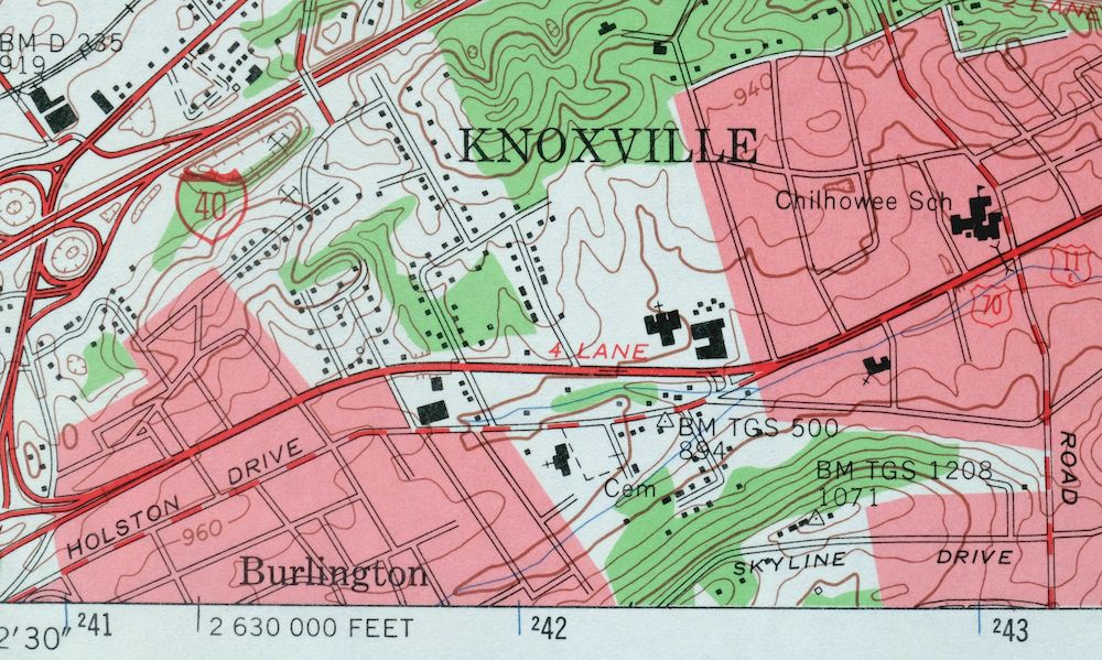 1968 John Sevier Tennessee USGS Topo Map: Knoxville - Image 5