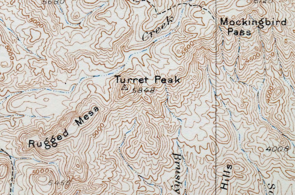 Turret Peak Arizona Camp Verde Pine USGS Topo Map 1933 - Image 5