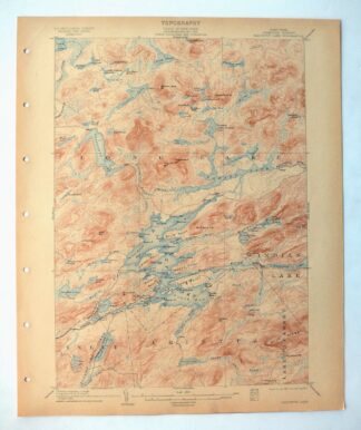 Raquette Lake New York Speculator USGS Topo Map 1912 Antique