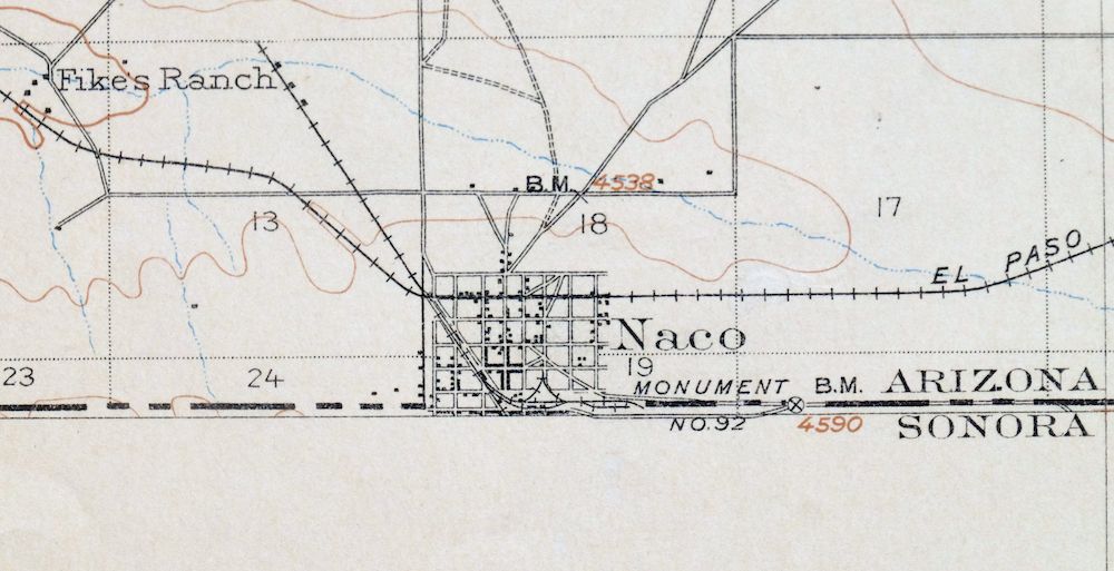 Bisbee Arizona Naco Mule Mountains USGS Topographic Map 1910 - Image 4