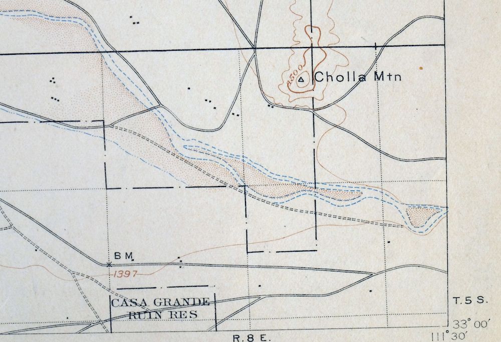 Sacaton Arizona Gilbert Coolidge USGS Topographic Map 1907 - Image 4