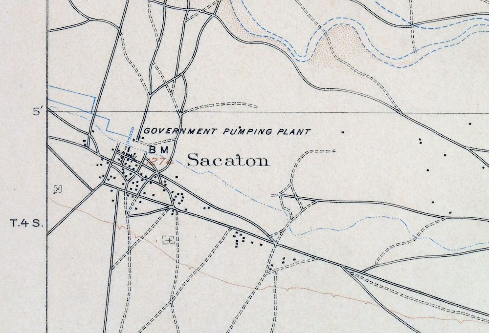 Sacaton Arizona Gilbert Coolidge USGS Topographic Map 1907 - Image 3