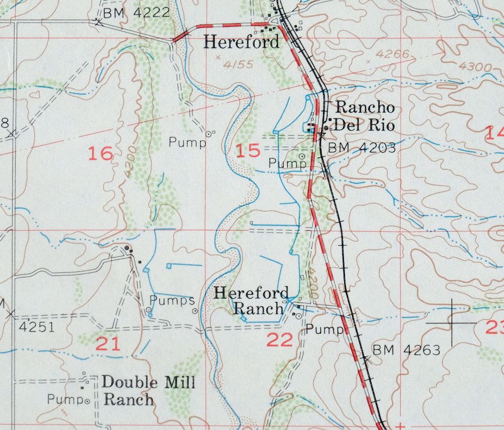 1967 USGS Army COE Topo Map: Hereford, Arizona - Image 2