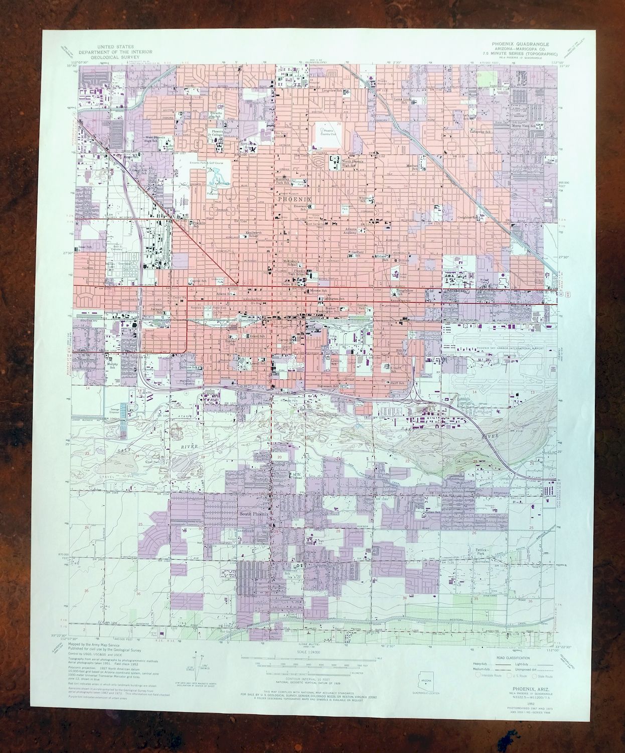 1975 USGS Topo Map: Phoenix, Midtown, Arizona (Sky Harbor)