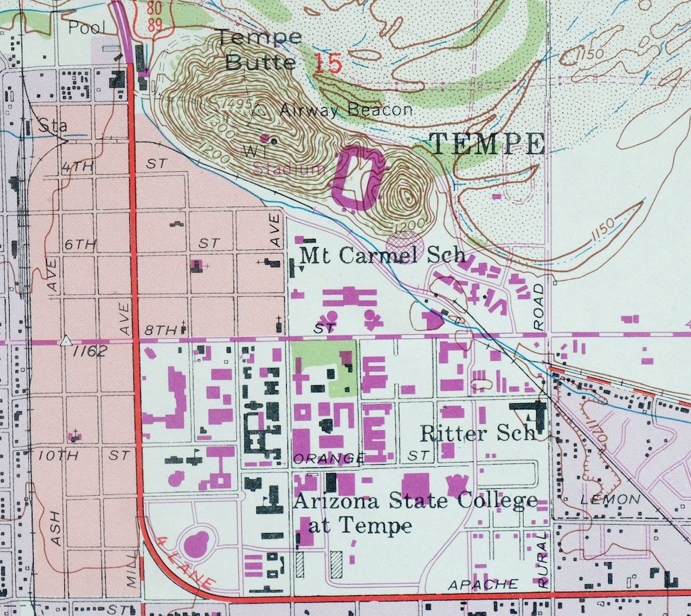 Tempe Arizona Phoenix Mesa USGS Topographic Map 1975 Vintage - Image 6