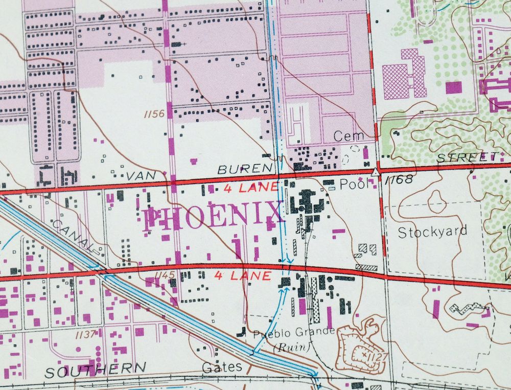 Tempe Arizona Phoenix Mesa USGS Topographic Map 1975 Vintage - Image 3