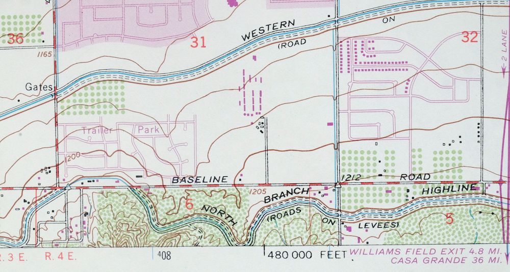 Tempe Arizona Phoenix Mesa USGS Topographic Map 1975 Vintage - Image 5