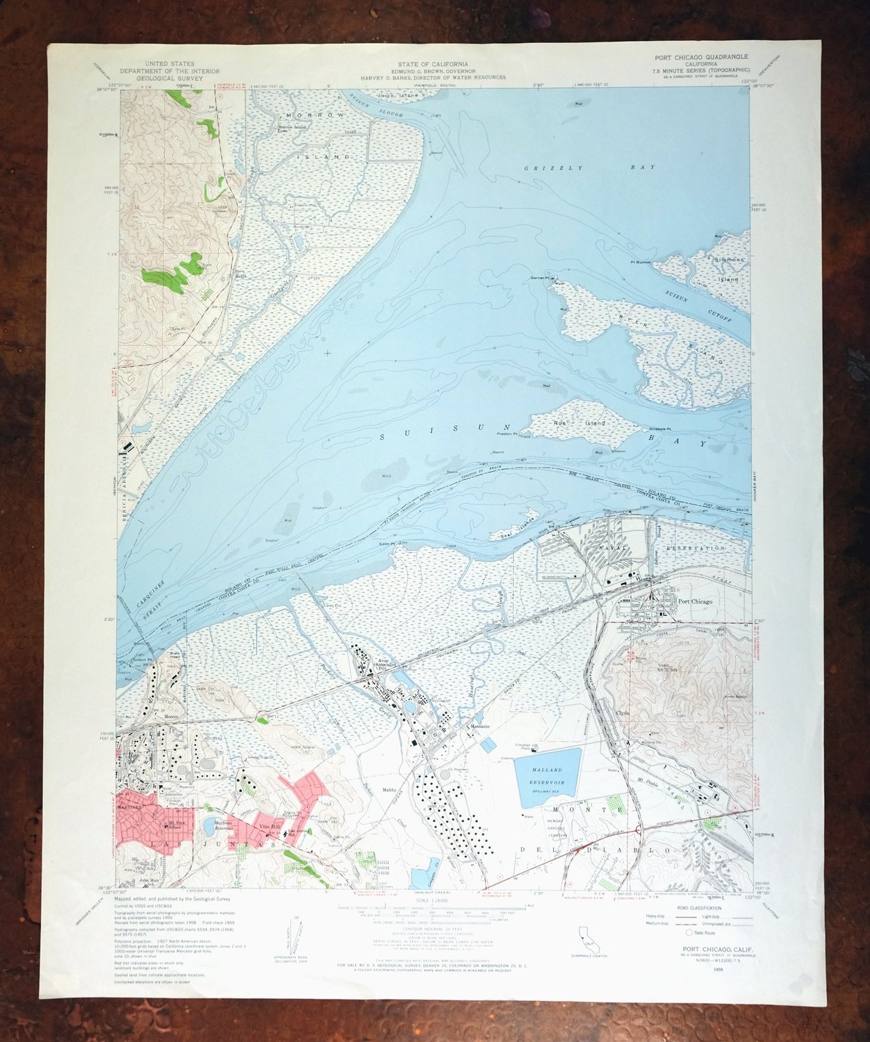 1960 Port Chicago California USGS Topo Map: Mountain View
