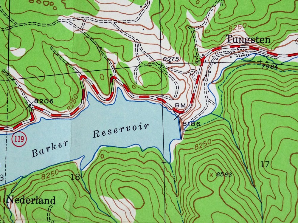 1955 Tungsten Colorado USGS Topo Map: Barker Reservoir - Image 3