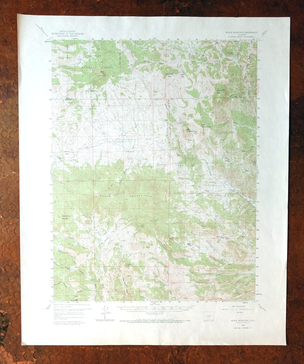 1973 Black Mountain Colorado USGS Topo Map: Loco Mountain