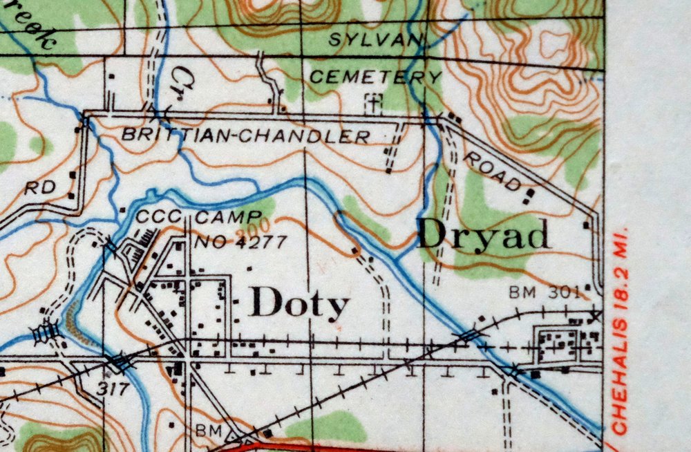 Walville Washington Pe Ell Doty USGS Topo Map 1941 Antique - Image 3