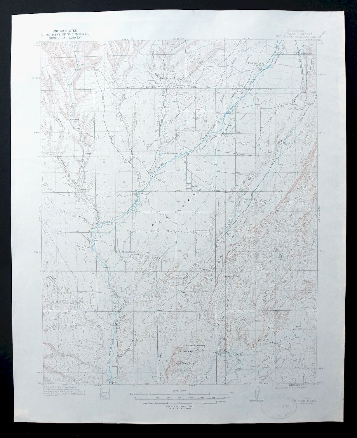 1948 Red Mesa Colorado/New Mexico USGS Topo Map
