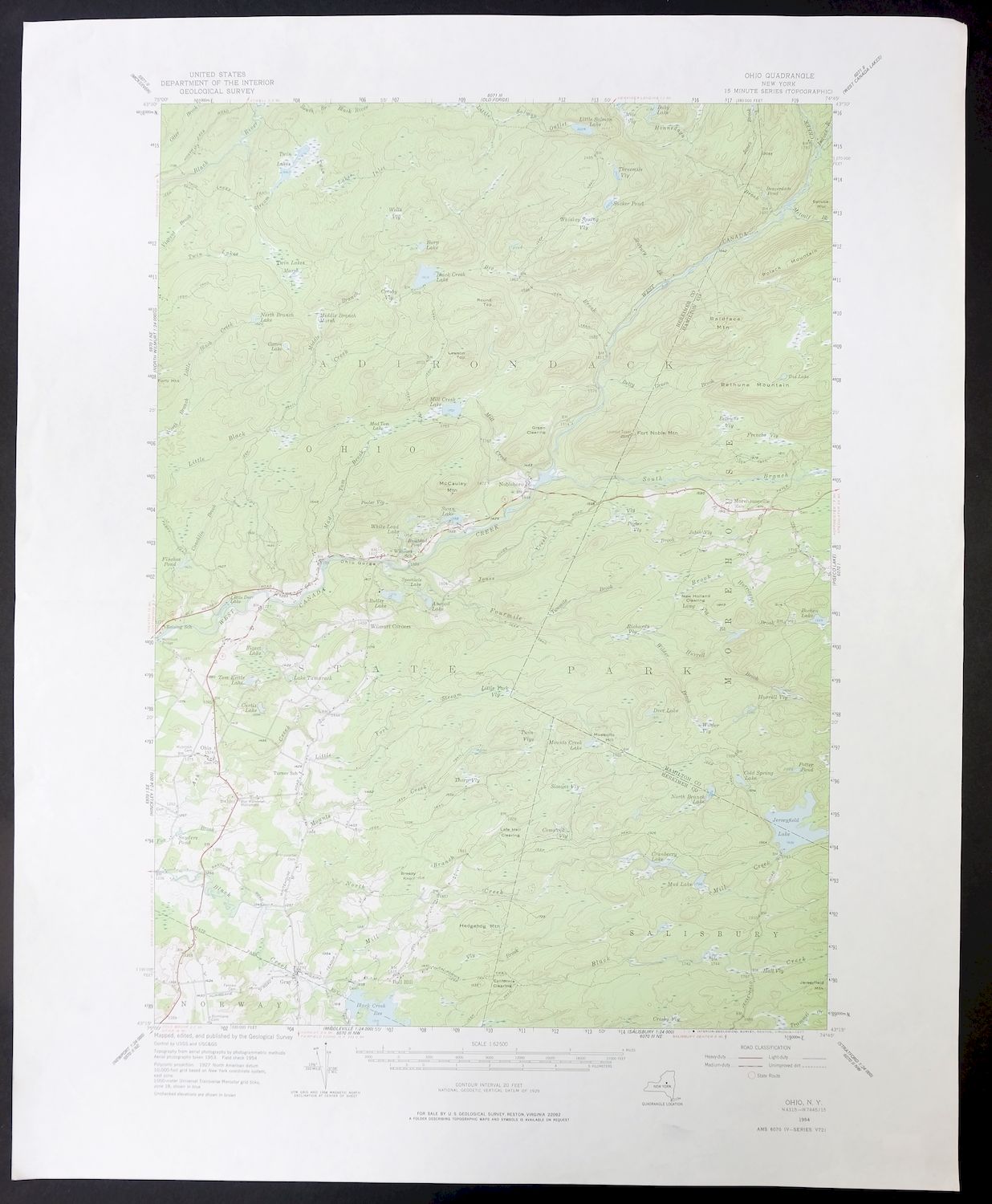 1977 USGS Topo Map: Ohio, Gray, New York (Original Print)