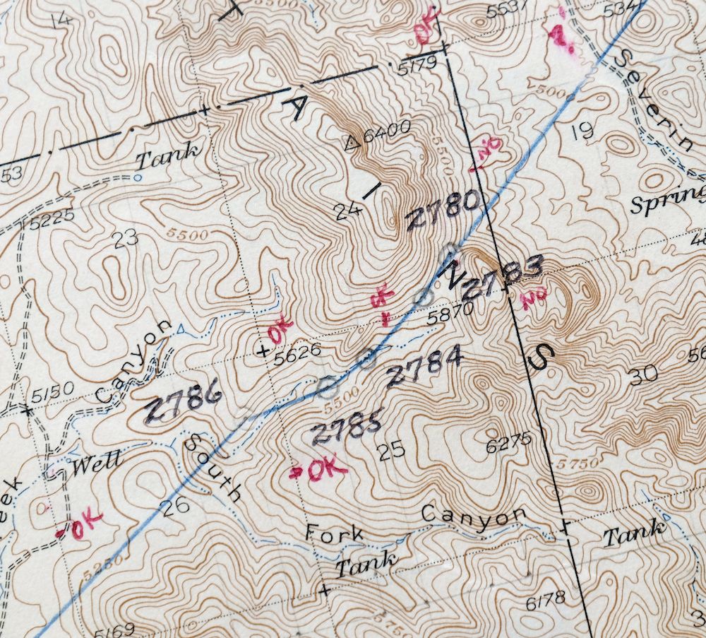 Winchester Mountains Arizona The Mesas USGS Topo Map 1945 - Image 4